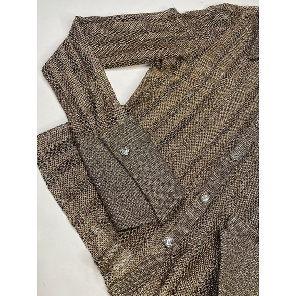 JS Collections Sheer Gold Armor Evening Draping - Picture 7 of 8